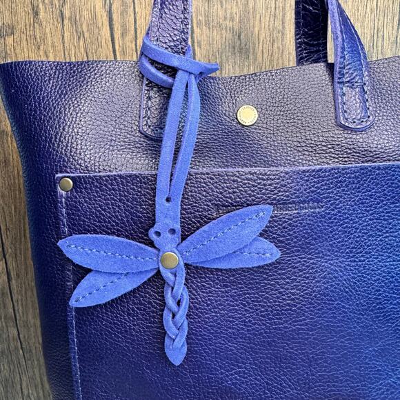 Portland Leather Dragonfly Charm JONI BLUE FAST SHIP Bag Purse Charm NEW - Picture 2 of 5